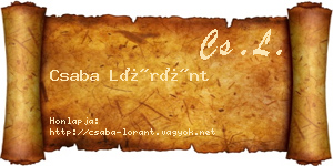 Csaba Lóránt névjegykártya
