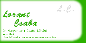 lorant csaba business card